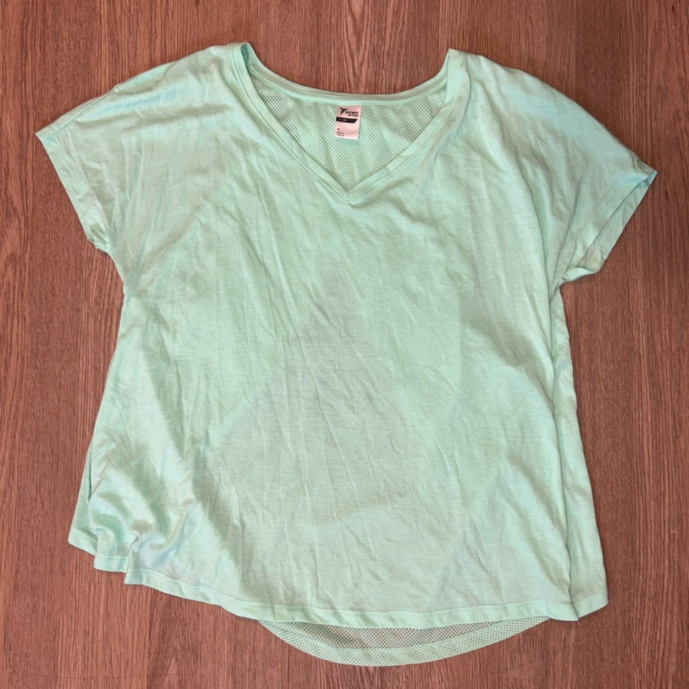 Old Navy Mint Green V-Neck Short Sleeve Top
